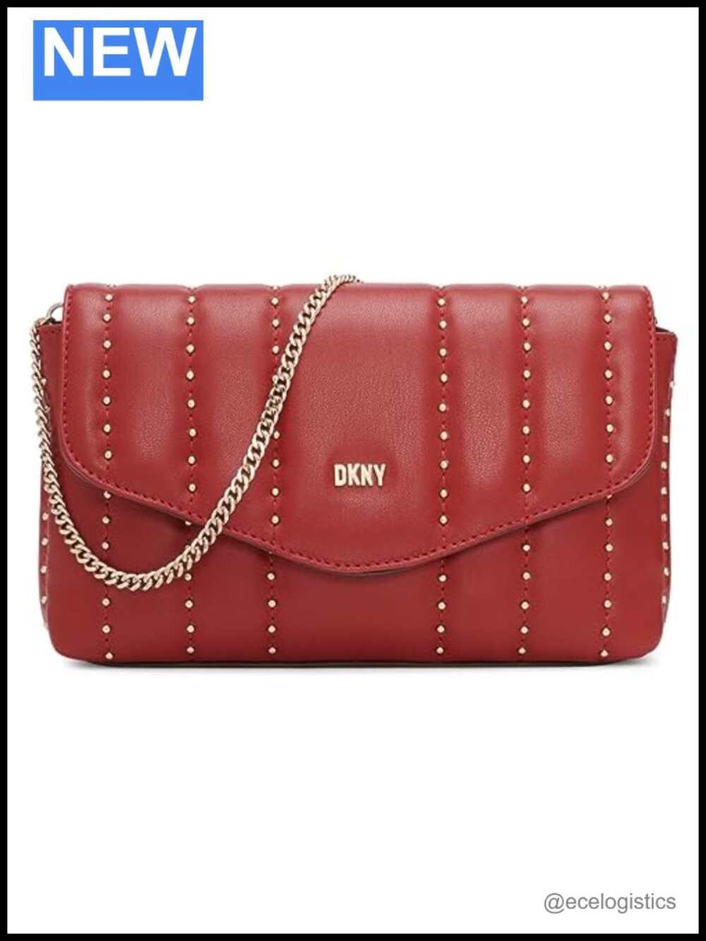 DKNY Lexington Park Clutch - Leather Trim Evening Bag with Magnetic Closure